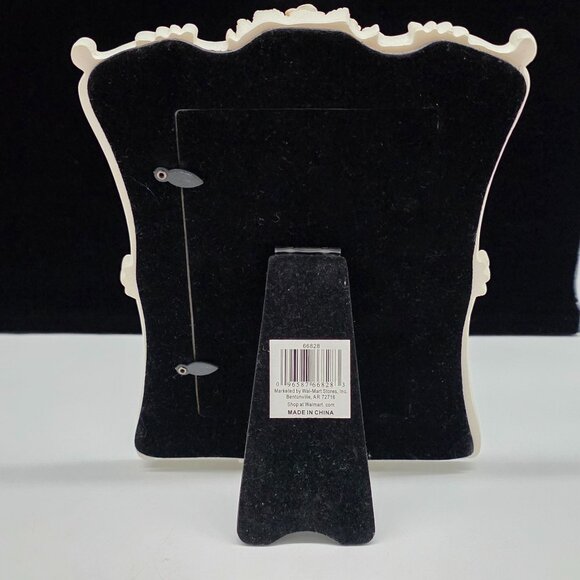 Vintage Style Resin Picture Frame With Floral Embellishments & Rhinestones 3x5" - Picture 3 of 10